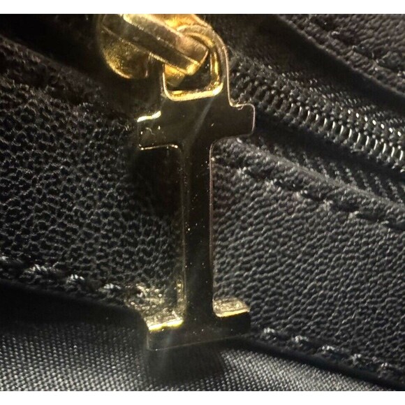 Isaac Mizrahi New York Handbag Leather Purse Creme Black Medium Tote Vintage - Picture 14 of 15